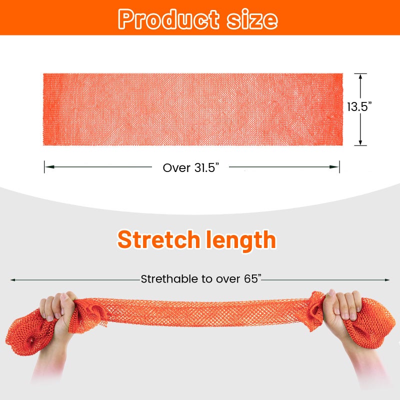 ZOCY African Net Sponge, Authentic Exfoliating Body Scrubber for Bath and Shower, Multiple Textures with Gentle Deep Exfoliating and Rich Lather for All Skins (Orange) - Image 3